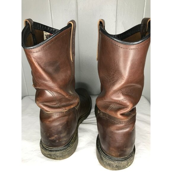Red Wing Pecos Boots Mens Size 11 Brown Leather Work Oil Slip Steel Toe 2405 USA - Picture 3 of 8